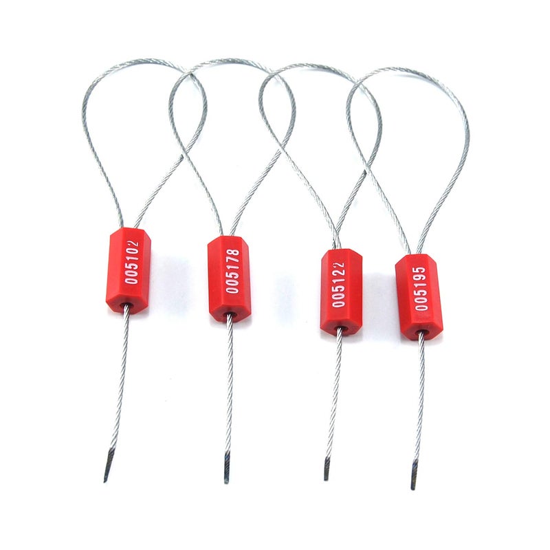 LeadSeals Steel Security Cable Seals Metal Numbered Security Tags Tamper Proof Pull-Tite Container Trailer Seal Ties Straps (Red, Pack of 100pcs) - Image 5